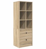 VidaXL Highboard met lade Sonoma eiken 45.5 x 34 x 127 cm Bewerkt hout