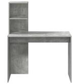VidaXL Bureau met plank Betongrijs 102 x 50 x 124 cm Bewerkt hout