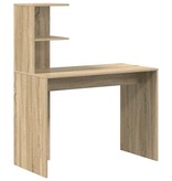 VidaXL Bureau met plank Sonoma eiken 102 x 50 x 124 cm Bewerkt hout