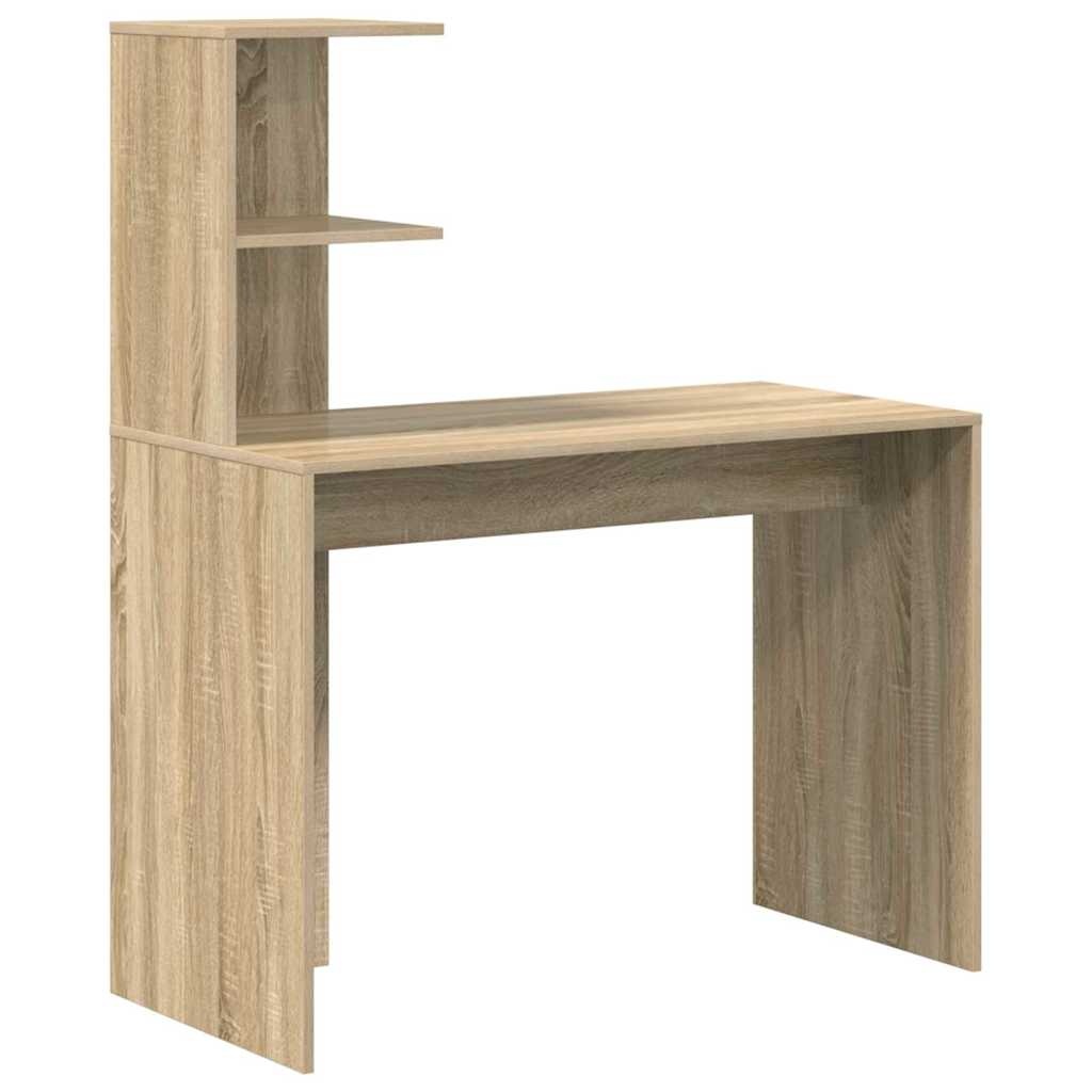 VidaXL Bureau met plank Sonoma eiken 102 x 50 x 124 cm Bewerkt hout