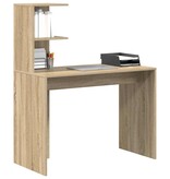 VidaXL Bureau met plank Sonoma eiken 102 x 50 x 124 cm Bewerkt hout