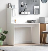 VidaXL Bureau met plank met opslag Wit 102 x 50 x 124 cm Bewerkt hout