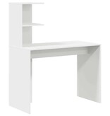 VidaXL Bureau met plank met opslag Wit 102 x 50 x 124 cm Bewerkt hout
