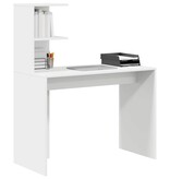 VidaXL Bureau met plank met opslag Wit 102 x 50 x 124 cm Bewerkt hout