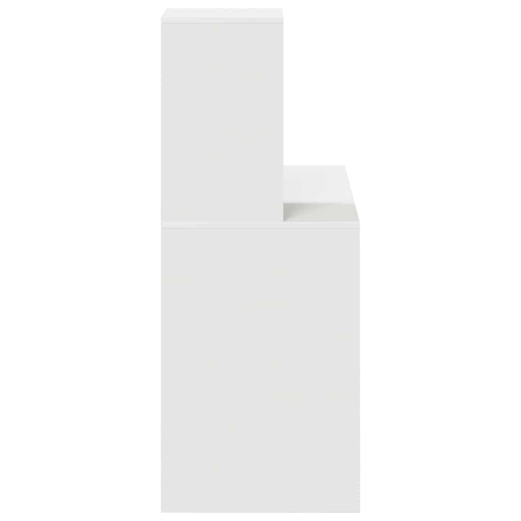 VidaXL Bureau met plank met opslag Wit 102 x 50 x 124 cm Bewerkt hout