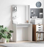 VidaXL Bureau met plank Wit 78.5 x 37 x 154.5 cm Bewerkt hout