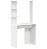 VidaXL Bureau met plank Wit 78.5 x 37 x 154.5 cm Bewerkt hout