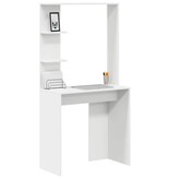 VidaXL Bureau met plank Wit 78.5 x 37 x 154.5 cm Bewerkt hout