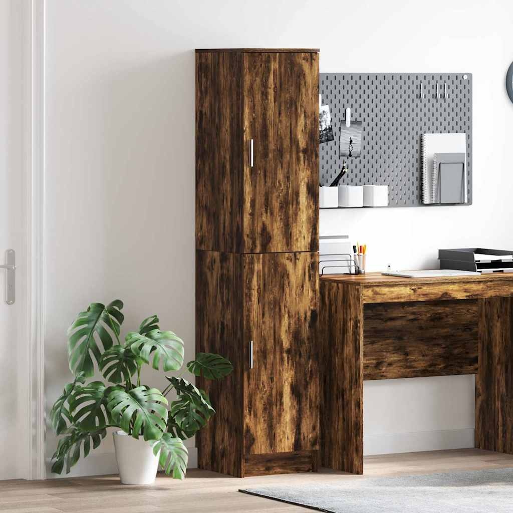 VidaXL Highboard Gerookt eiken 35 x 39 x 168 cm Bewerkt hout