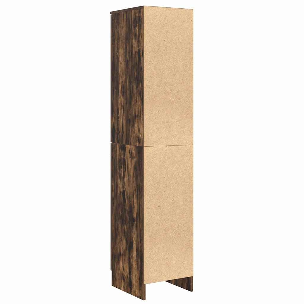 VidaXL Highboard Gerookt eiken 35 x 39 x 168 cm Bewerkt hout