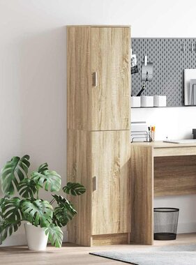 VidaXL Highboard Sonoma eiken 35 x 39 x 168 cm Bewerkt hout