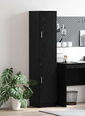 VidaXL Highboard Zwart eiken 35 x 39 x 168 cm Bewerkt hout