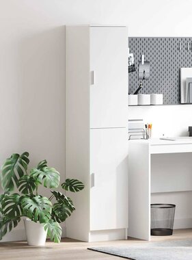 VidaXL Highboard Wit 35 x 39 x 168 cm Bewerkt hout