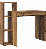 VidaXL Bureau met plank Oud hout 100 x 40 x 90 cm Bewerkt hout