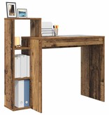 VidaXL Bureau met plank Oud hout 100 x 40 x 90 cm Bewerkt hout