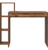 VidaXL Bureau met plank Oud hout 100 x 40 x 90 cm Bewerkt hout