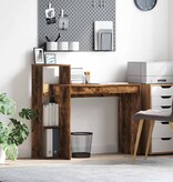VidaXL Bureau met plank Gerookt eiken 100 x 40 x 90 cm Bewerkt hout