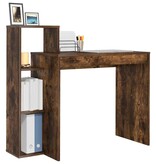 VidaXL Bureau met plank Gerookt eiken 100 x 40 x 90 cm Bewerkt hout