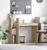 VidaXL Bureau met plank Sonoma eiken 100 x 40 x 90 cm Bewerkt hout