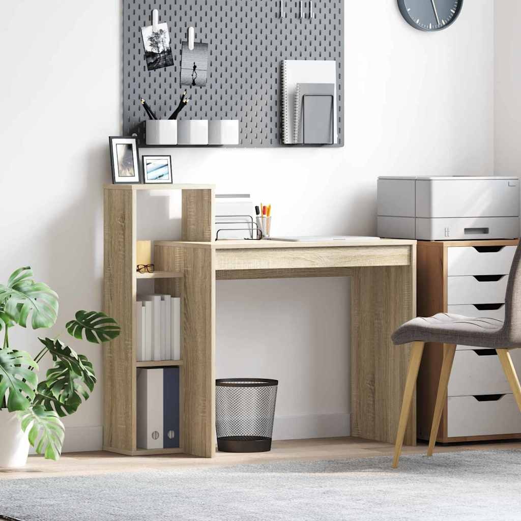 VidaXL Bureau met plank Sonoma eiken 100 x 40 x 90 cm Bewerkt hout