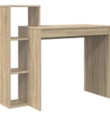 VidaXL Bureau met plank Sonoma eiken 100 x 40 x 90 cm Bewerkt hout