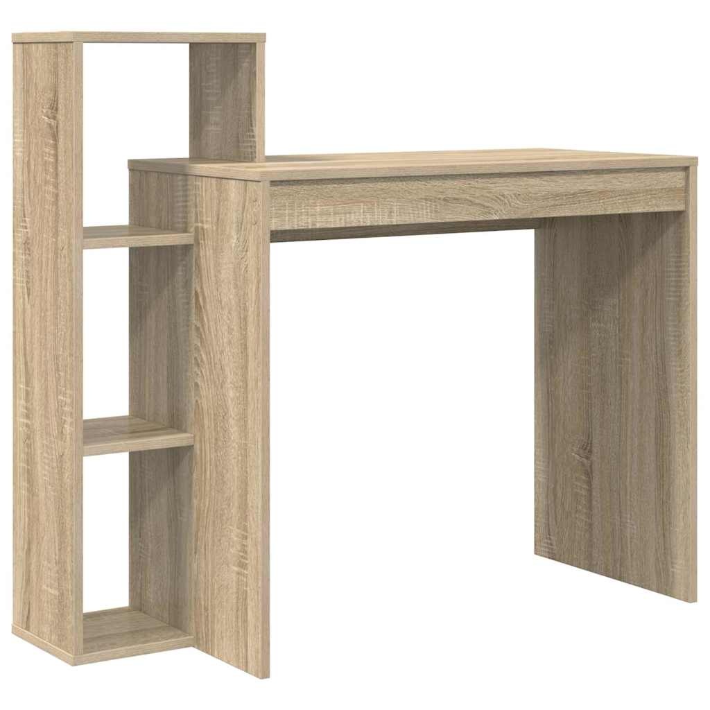 VidaXL Bureau met plank Sonoma eiken 100 x 40 x 90 cm Bewerkt hout