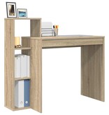 VidaXL Bureau met plank Sonoma eiken 100 x 40 x 90 cm Bewerkt hout
