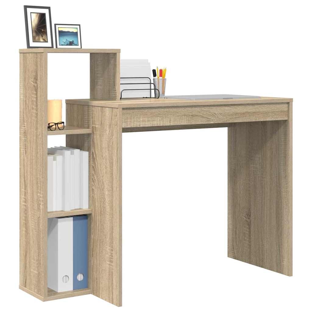 VidaXL Bureau met plank Sonoma eiken 100 x 40 x 90 cm Bewerkt hout