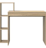 VidaXL Bureau met plank Sonoma eiken 100 x 40 x 90 cm Bewerkt hout