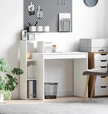 VidaXL Bureau met plank met opslag Wit 100 x 40 x 90 cm Bewerkt hout