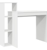 VidaXL Bureau met plank met opslag Wit 100 x 40 x 90 cm Bewerkt hout