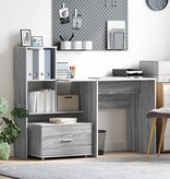 VidaXL Ladenkast met wiel Grijs 55 x 45 x 33.5 cm Bewerkt hout