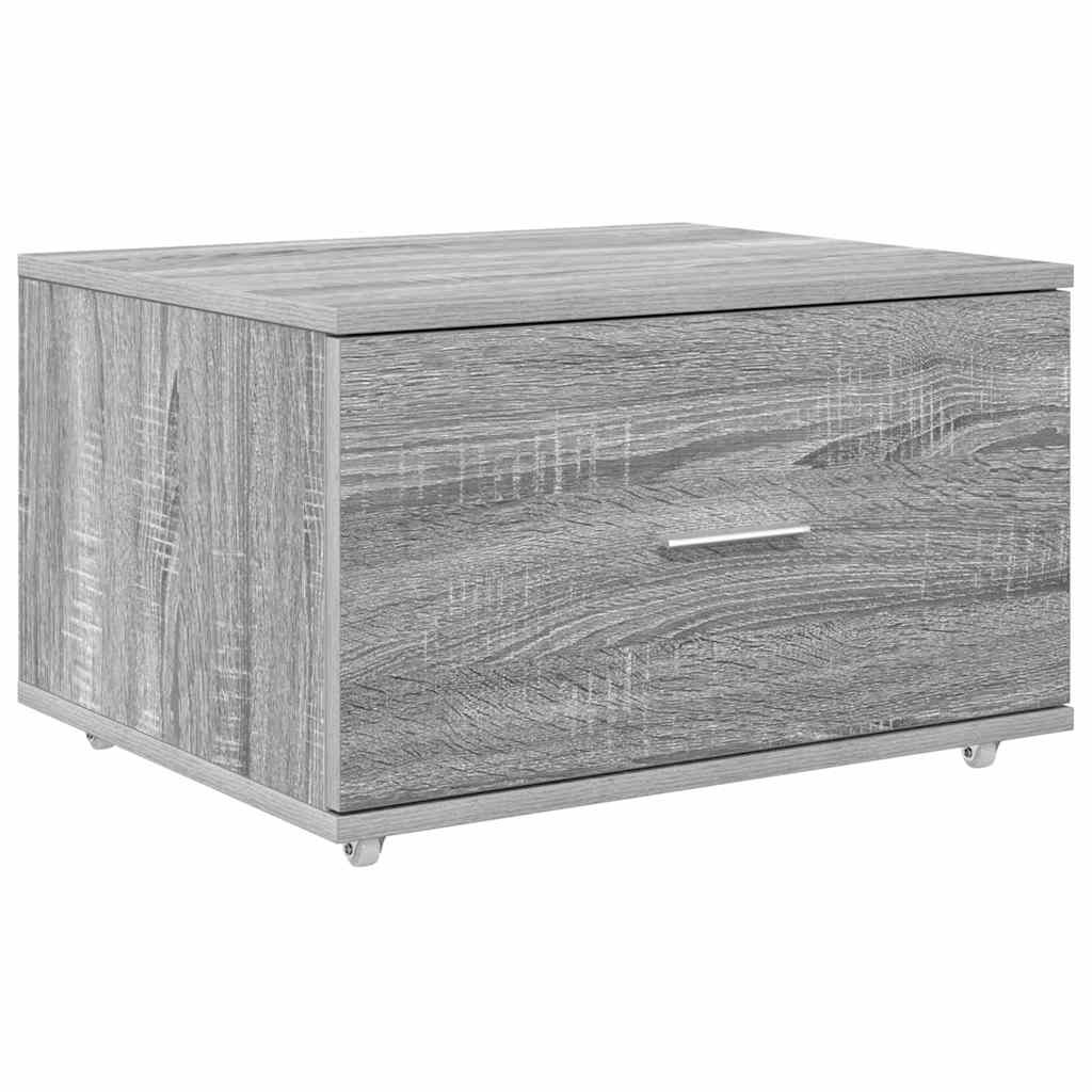 VidaXL Ladenkast met wiel Grijs 55 x 45 x 33.5 cm Bewerkt hout
