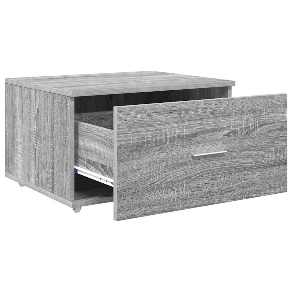 VidaXL Ladenkast met wiel Grijs 55 x 45 x 33.5 cm Bewerkt hout