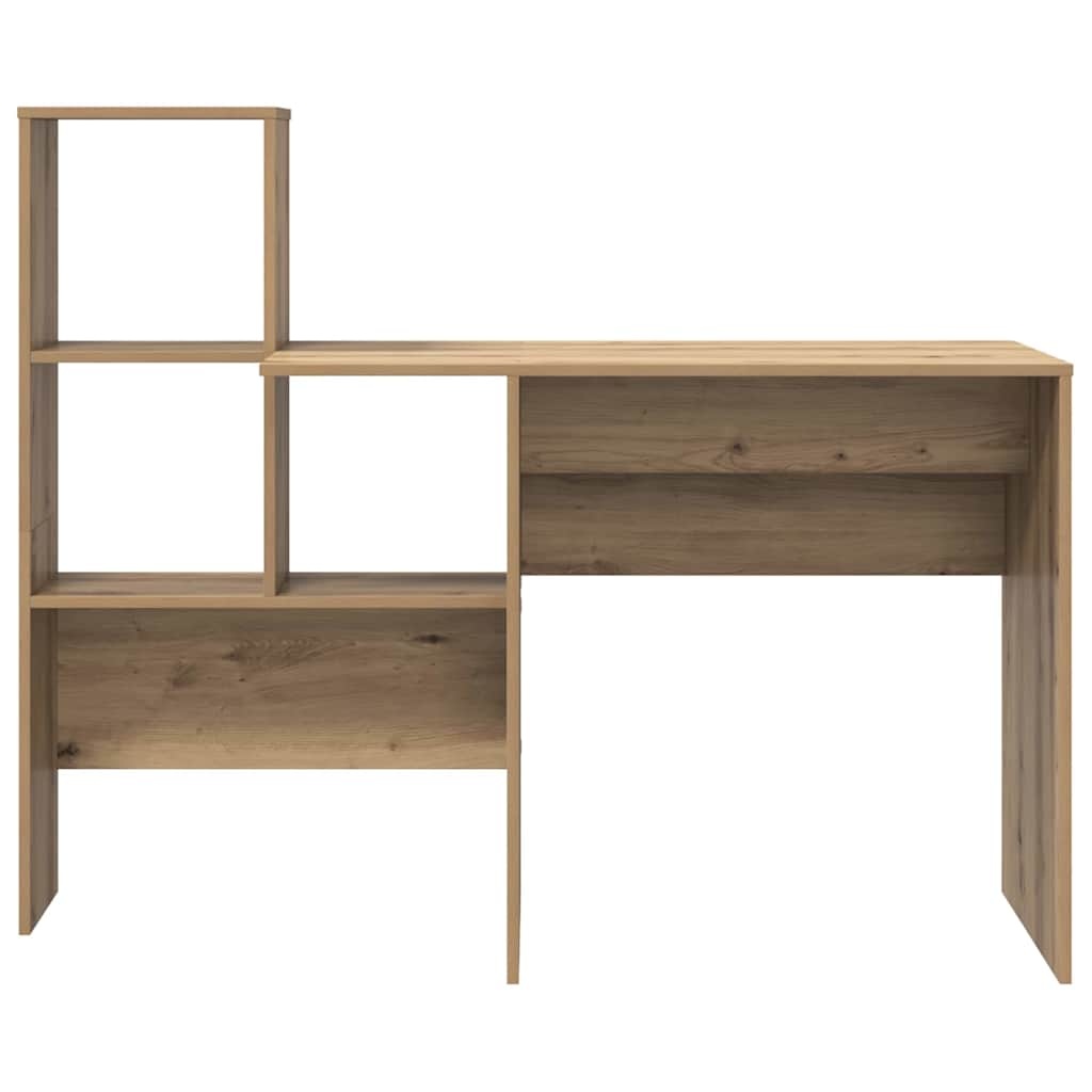 VidaXL Bureau met plank artisanaal eikenkleurig 131,5 x 50 x 106,5 cm