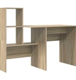 VidaXL Bureau Sonoma eiken 131,5 x 50 x 106,5 cm Bewerkt hout
