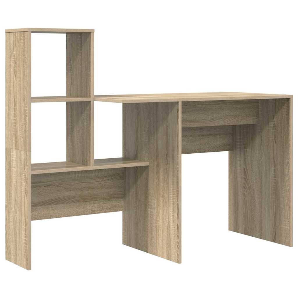 VidaXL Bureau Sonoma eiken 131,5 x 50 x 106,5 cm Bewerkt hout