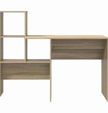 VidaXL Bureau Sonoma eiken 131,5 x 50 x 106,5 cm Bewerkt hout