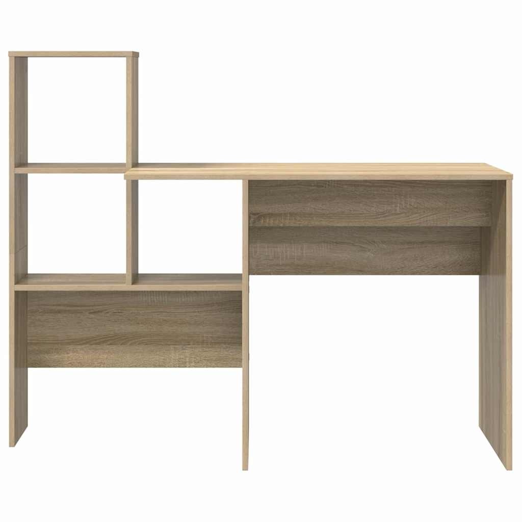 VidaXL Bureau Sonoma eiken 131,5 x 50 x 106,5 cm Bewerkt hout