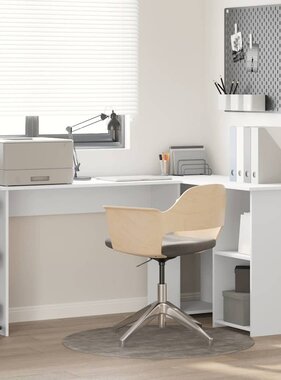 VidaXL Bureau met plank met opslag Wit 142 x 102 x 73 cm Bewerkt hout