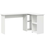 VidaXL Bureau met plank met opslag Wit 142 x 102 x 73 cm Bewerkt hout