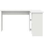 VidaXL Bureau met plank met opslag Wit 142 x 102 x 73 cm Bewerkt hout