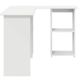VidaXL Bureau met plank met opslag Wit 142 x 102 x 73 cm Bewerkt hout