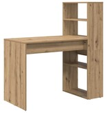 VidaXL Bureau artisanaal eikenkleurig 113 x 54 x 120 cm Bewerkt hout