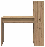 VidaXL Bureau artisanaal eikenkleurig 113 x 54 x 120 cm Bewerkt hout