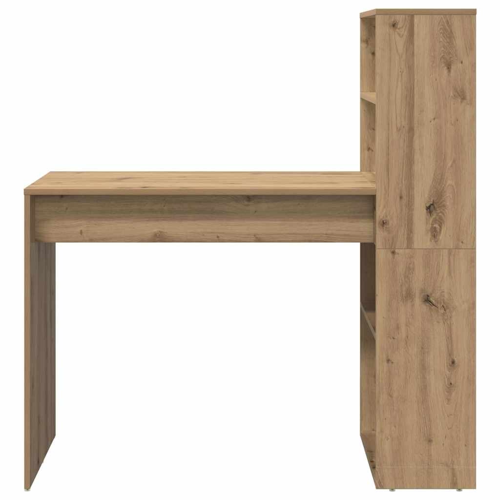 VidaXL Bureau artisanaal eikenkleurig 113 x 54 x 120 cm Bewerkt hout