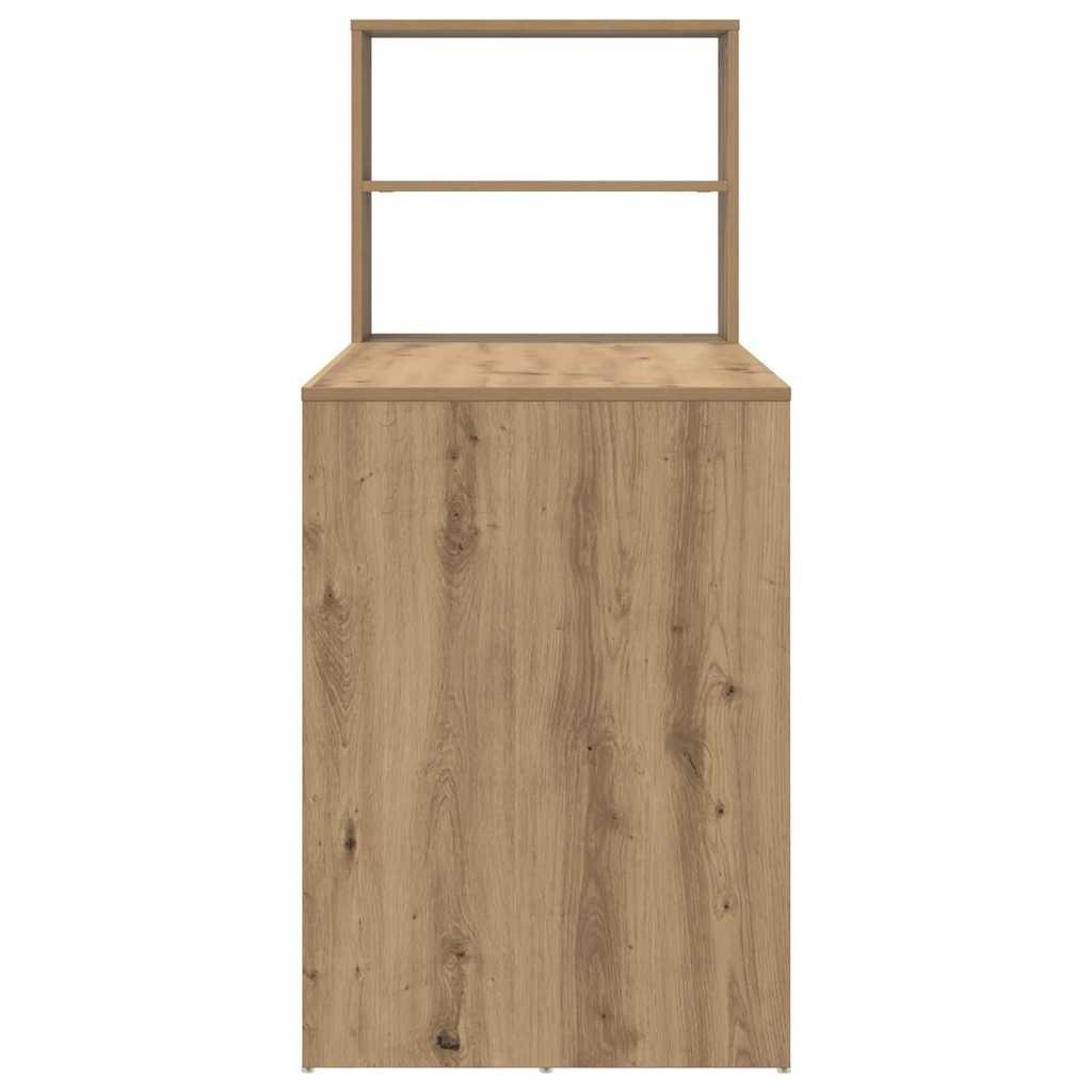 VidaXL Bureau artisanaal eikenkleurig 113 x 54 x 120 cm Bewerkt hout
