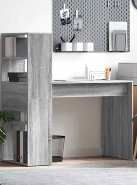 VidaXL Bureau met plank Grijs sonoma 113 x 54 x 120 cm Bewerkt hout