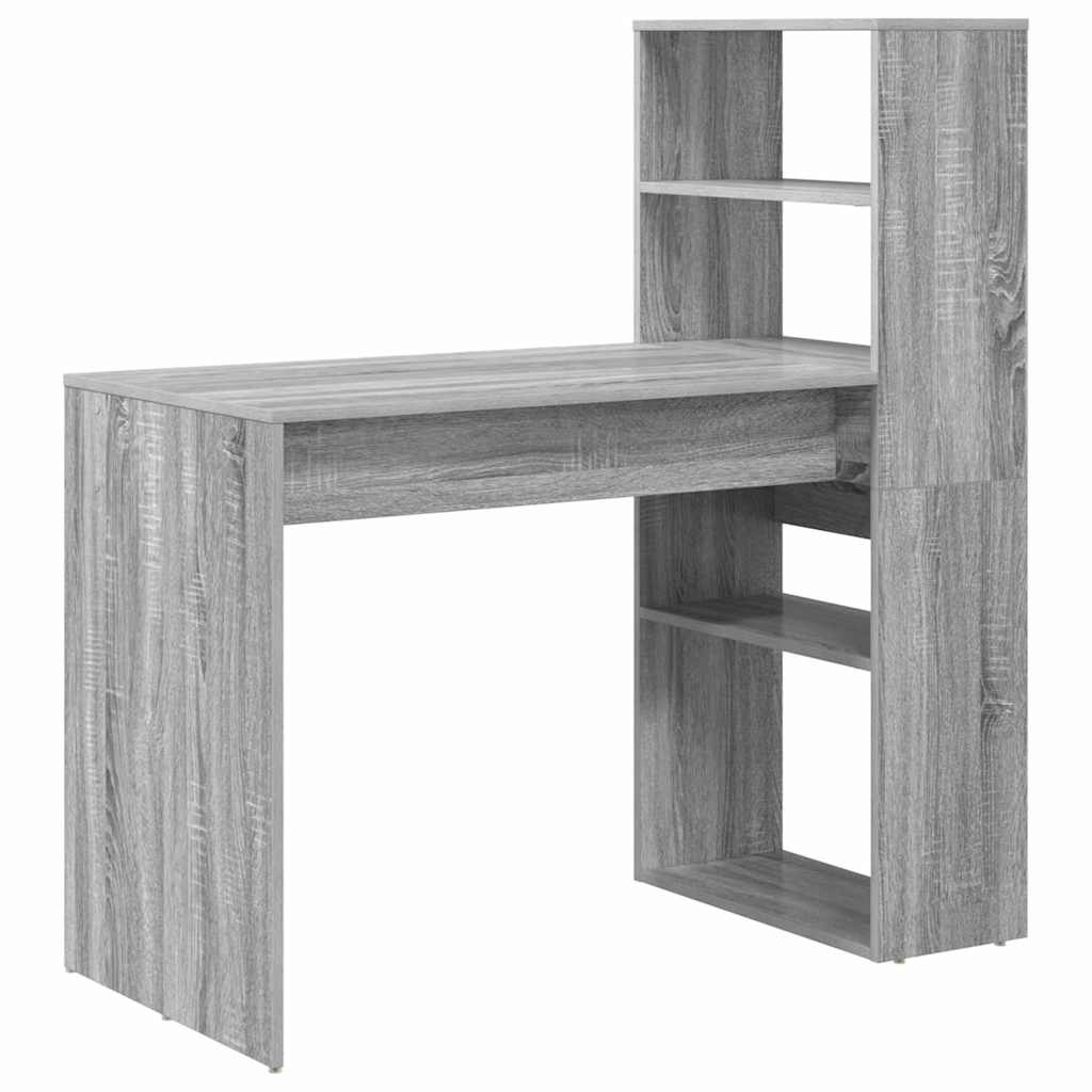 VidaXL Bureau met plank Grijs sonoma 113 x 54 x 120 cm Bewerkt hout