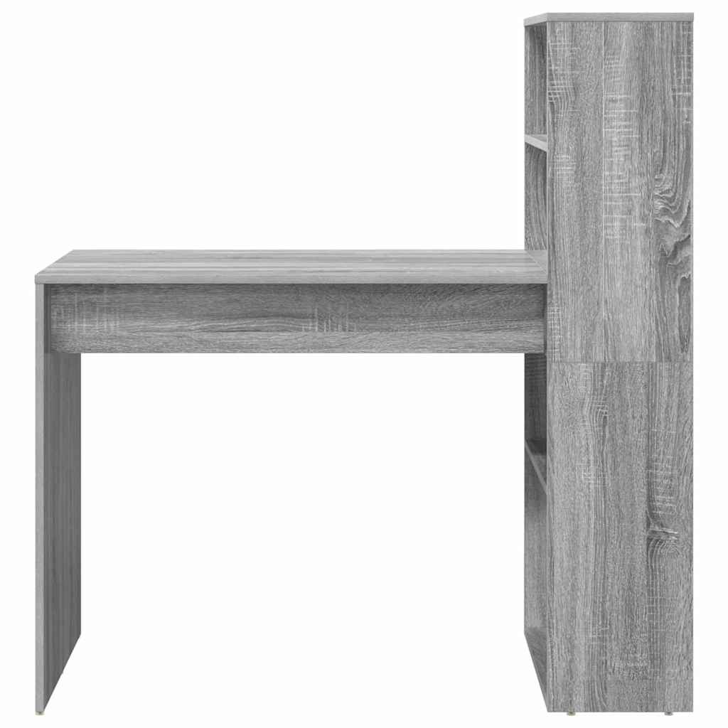VidaXL Bureau met plank Grijs sonoma 113 x 54 x 120 cm Bewerkt hout